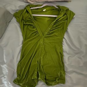 Green shorts romper/jumpsuit